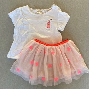 Zara Baby Girl Outfit: T-Shirt & Tulle Skirt